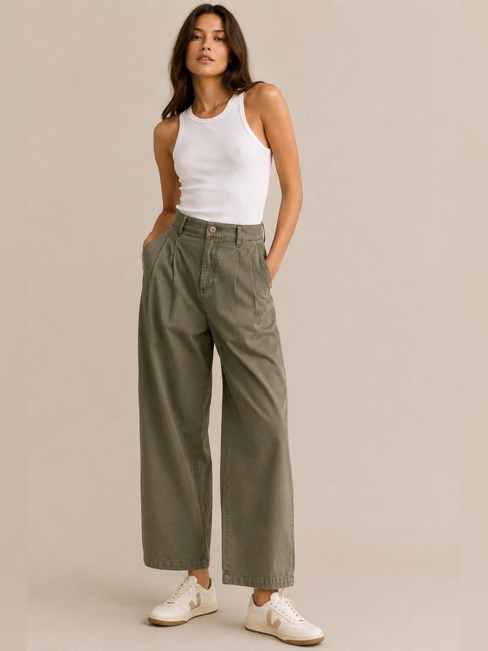 AGOLDE Danika Chino Pants Size 30 Box Grey Olive NWT Zipper Repair Needed